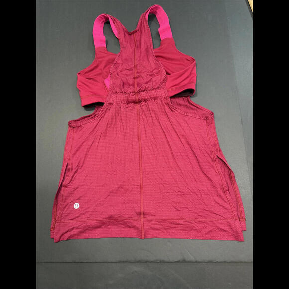 Lululemon Tank Top Bra Red Pink Luxury Designer Athletic Lounge Preppy 6 - Picture 12 of 15
